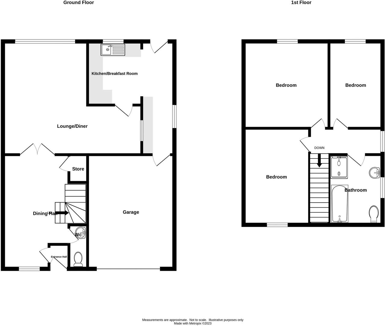 Floorplans For Honeybourne Road, Halesowen