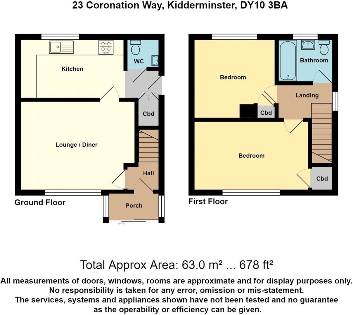 Floorplans For Coronation Way, Kidderminster